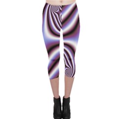 Fractal Background With Curves Created From Checkboard Capri Leggings  by Simbadda