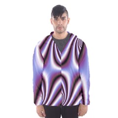 Fractal Background With Curves Created From Checkboard Hooded Wind Breaker (men) by Simbadda