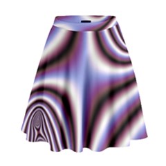 Fractal Background With Curves Created From Checkboard High Waist Skirt by Simbadda