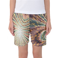 Vortex Glow Abstract Background Women s Basketball Shorts by Simbadda