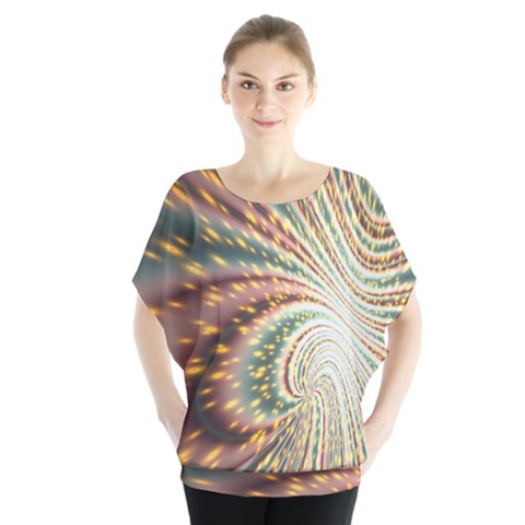 Vortex Glow Abstract Background Blouse by Simbadda