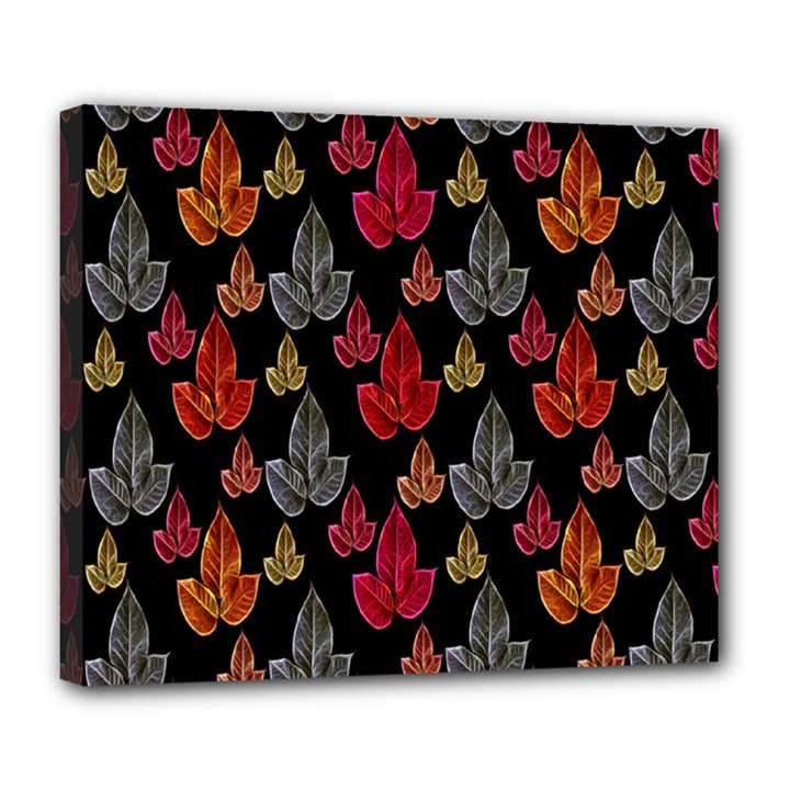 Leaves Pattern Background Deluxe Canvas 24  x 20  