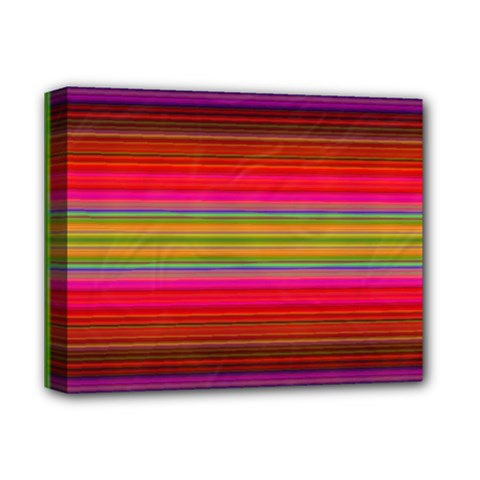 Fiestal Stripe Bright Colorful Neon Stripes Background Deluxe Canvas 14  X 11  by Simbadda