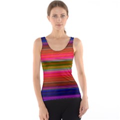 Fiestal Stripe Bright Colorful Neon Stripes Background Tank Top by Simbadda