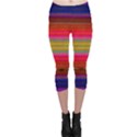 Fiestal Stripe Bright Colorful Neon Stripes Background Capri Leggings  View1