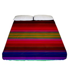 Fiestal Stripe Bright Colorful Neon Stripes Background Fitted Sheet (california King Size) by Simbadda