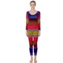 Fiestal Stripe Bright Colorful Neon Stripes Background Long Sleeve Catsuit View1