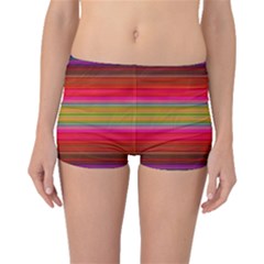 Fiestal Stripe Bright Colorful Neon Stripes Background Boyleg Bikini Bottoms by Simbadda