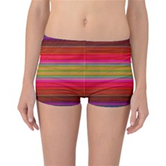 Fiestal Stripe Bright Colorful Neon Stripes Background Reversible Bikini Bottoms by Simbadda