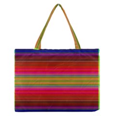 Fiestal Stripe Bright Colorful Neon Stripes Background Medium Zipper Tote Bag by Simbadda