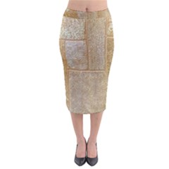 Texture Of Ceramic Tile Velvet Midi Pencil Skirt by Simbadda