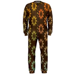 Grunge Brown Flower Background Pattern Onepiece Jumpsuit (men)  by Simbadda