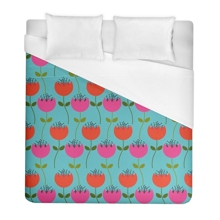 Tulips Floral Background Pattern Duvet Cover (Full/ Double Size)