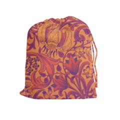 Floral Pattern Drawstring Pouches (extra Large) by Valentinaart