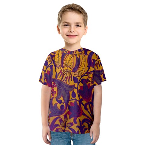 Floral Pattern Kids  Sport Mesh Tee by Valentinaart