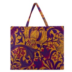 Floral Pattern Zipper Large Tote Bag by Valentinaart