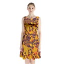 Floral pattern Sleeveless Chiffon Waist Tie Dress View1