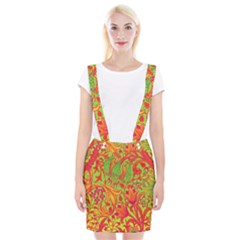 Floral Pattern Suspender Skirt