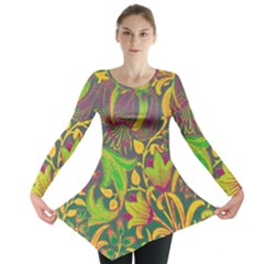 Floral Pattern Long Sleeve Tunic  by Valentinaart