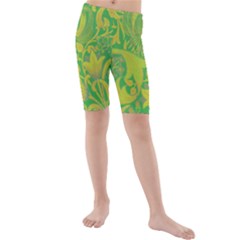 Floral Pattern Kids  Mid Length Swim Shorts by Valentinaart