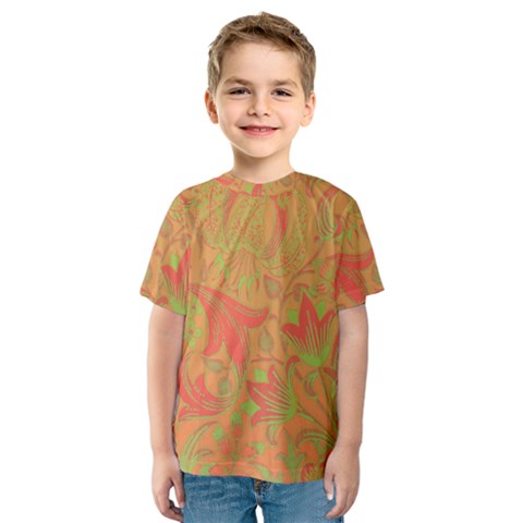 Floral Pattern Kids  Sport Mesh Tee by Valentinaart