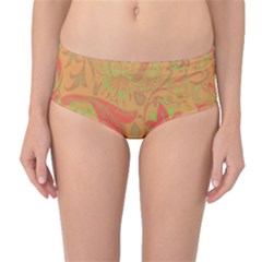 Floral Pattern Mid-waist Bikini Bottoms by Valentinaart