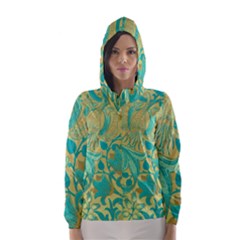 Floral Pattern Hooded Wind Breaker (women) by Valentinaart