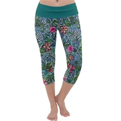 Floral Painting  Capri Yoga Leggings