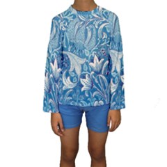 Floral Pattern Kids  Long Sleeve Swimwear by Valentinaart