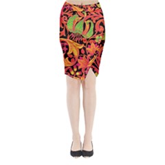 Floral pattern Midi Wrap Pencil Skirt