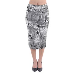 Floral Pattern Midi Pencil Skirt by Valentinaart