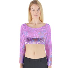 Floral Pattern Long Sleeve Crop Top by Valentinaart