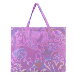 Floral Pattern Zipper Large Tote Bag by Valentinaart