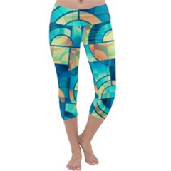 Coloful Abstract Design Capri Yoga Leggings by GabriellaDavid