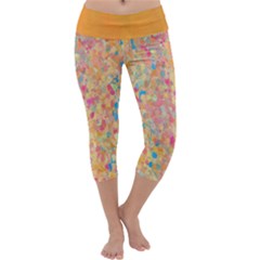 Multicolor Abstract Painting  Capri Yoga Leggings