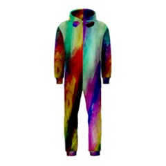 Colorful Abstract Paint Splats Background Hooded Jumpsuit (kids) by Simbadda