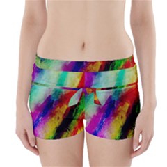 Colorful Abstract Paint Splats Background Boyleg Bikini Wrap Bottoms by Simbadda