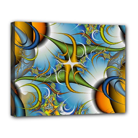 Random Fractal Background Image Canvas 14  x 11 