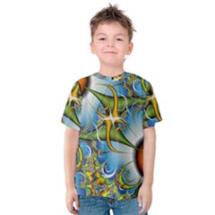 Random Fractal Background Image Kids  Cotton Tee