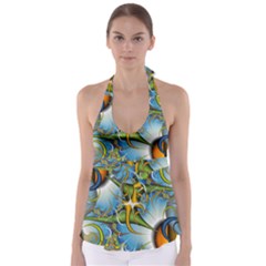 Random Fractal Background Image Babydoll Tankini Top