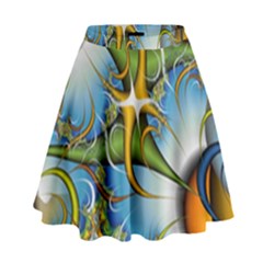 Random Fractal Background Image High Waist Skirt