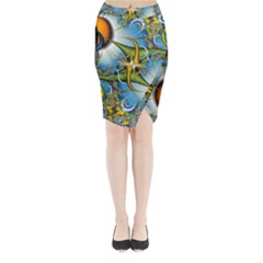 Random Fractal Background Image Midi Wrap Pencil Skirt