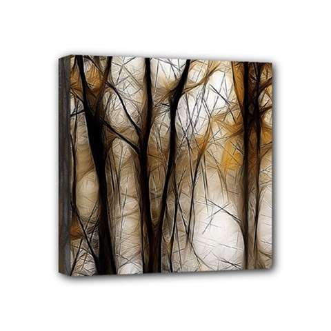 Fall Forest Artistic Background Mini Canvas 4  X 4  by Simbadda