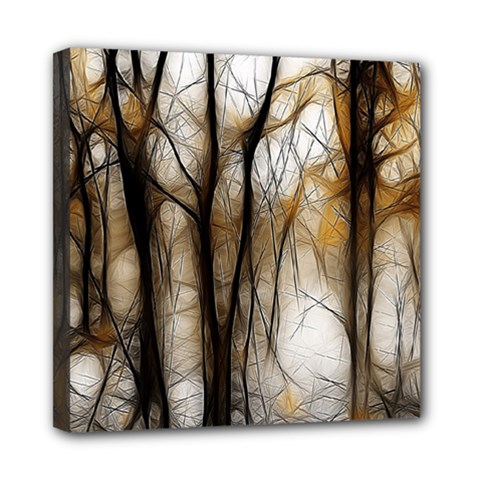 Fall Forest Artistic Background Mini Canvas 8  X 8  by Simbadda