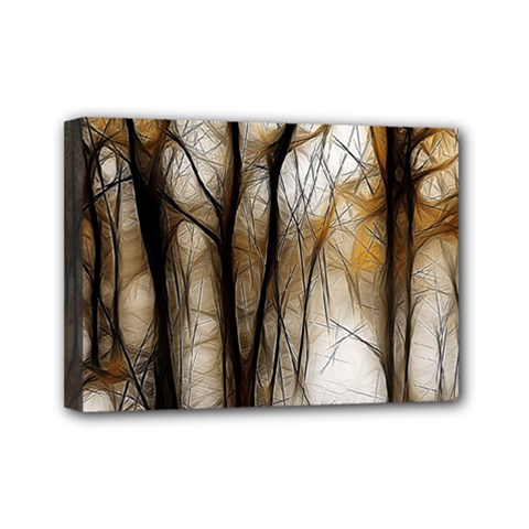 Fall Forest Artistic Background Mini Canvas 7  X 5  by Simbadda