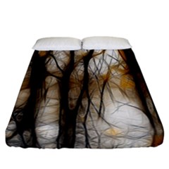 Fall Forest Artistic Background Fitted Sheet (california King Size) by Simbadda