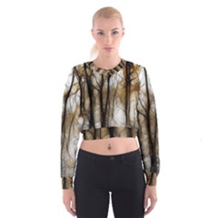 Fall Forest Artistic Background Women s Cropped Sweatshirt by Simbadda