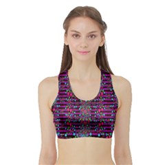 Raining Rain And Mermaid Shells Pop Art Sports Bra With Border by pepitasart