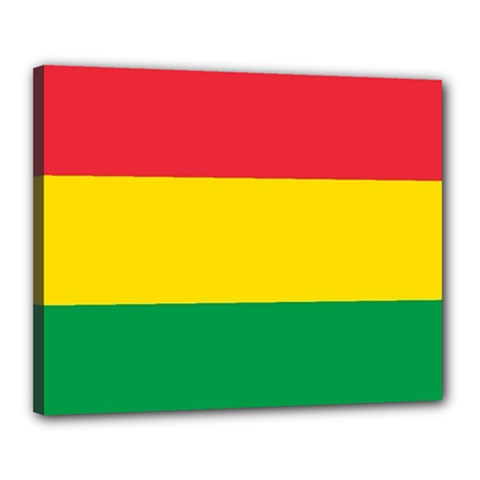 Rasta Colors Red Yellow Gld Green Stripes Pattern Ethiopia Canvas 20  X 16  by yoursparklingshop