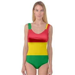 Rasta Colors Red Yellow Gld Green Stripes Pattern Ethiopia Princess Tank Leotard  by yoursparklingshop